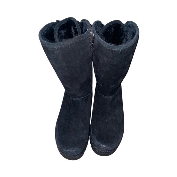 Bionica Shearling and Black Suede Women's Boots lace up back size zip - Picture 1 of 10